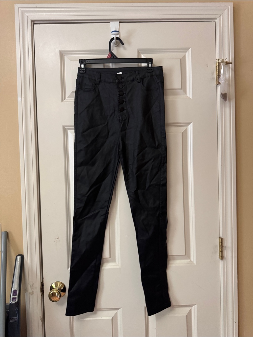 Black High-Waist Button-Front Men’s Pants